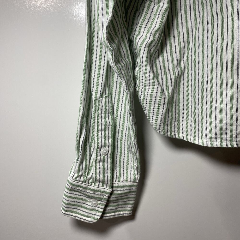 Old Navy The Cropped Stripped Cotton Shirt Large Preppy Relaxed Boxy Fit - Picture 7 of 7